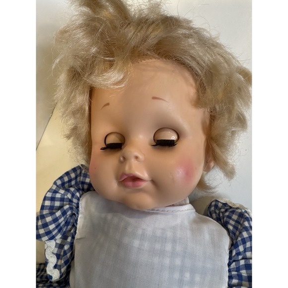 Eegee Talking Doll 18" Cloth Body Sleep Eyes Vintage '74 Pull String Works R1.2 - Picture 5 of 10
